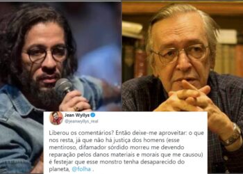Jean Willys encabeça lista de manifestações de ódio a Olavo de Carvalho, após morte por Covid-19