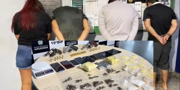 Quatro pessoas são presas com armas e drogas, no São Jorge