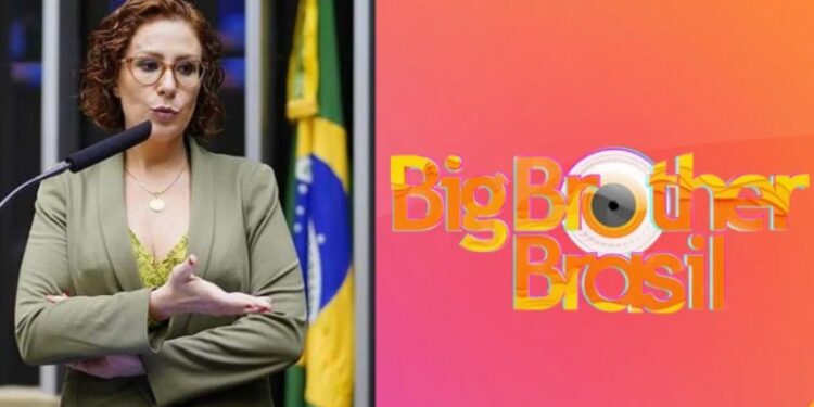 Carla Zambelli pede suspensão do BBB 222 após caso de Covid-19 do primeiro eliminado do programa