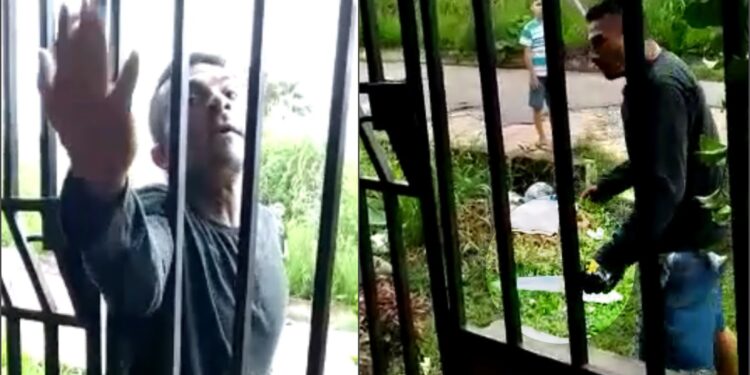 VÍDEO: Enfurecido, homem tenta invadir casa da ex com facão após descumprir medida protetiva