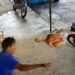 VÍDEO: Homem joga frango abatido em assaltante para tentar evitar fuga