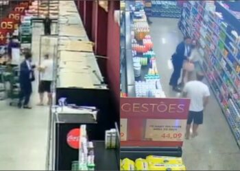 VÍDEO: Ronaldo Tiradentes é agredido por Alex Braga dentro de supermercado, revida e o coloca ‘pra correr’