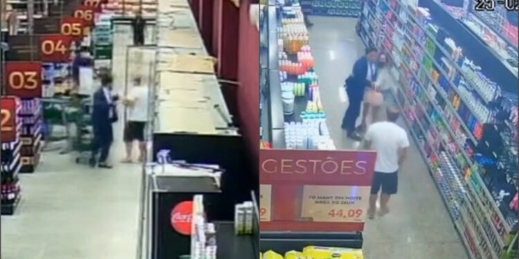 VÍDEO: Ronaldo Tiradentes é agredido por Alex Braga dentro de supermercado, revida e o coloca ‘pra correr’