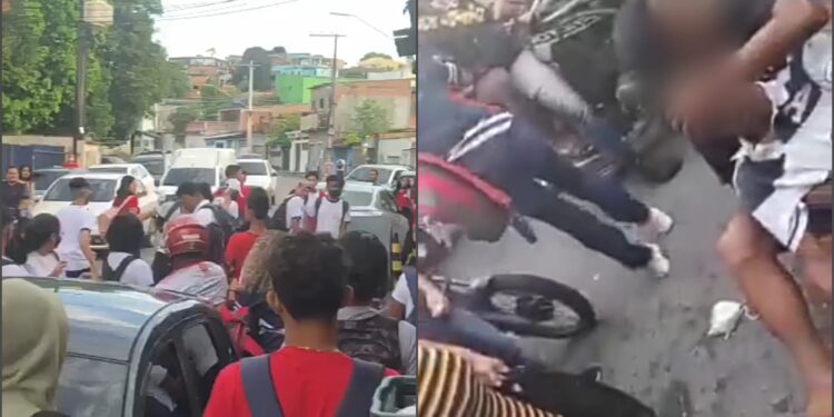 VÍDEO: Briga entre adolescentes em frente a escola pública deixa um morto e dois feridos, no São José