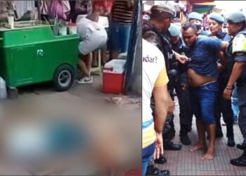 Ex-presidiário é executado no Centro de Manaus e autor dos disparos é preso durante fuga