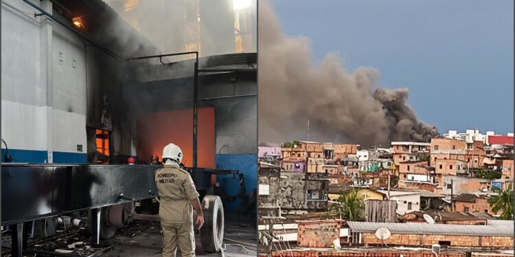 VÍDEO: Incêndio atinge empresa Bertolini, na zona Oeste de Manaus