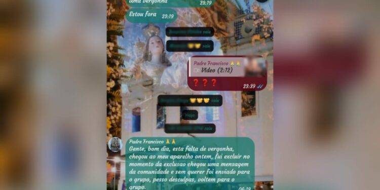 Padre envia ‘nudes’ em grupo de mensagens de paróquia e alega que foi por engano
