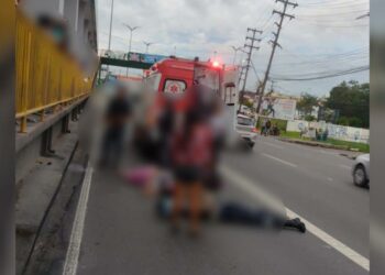 Três pessoas ficam feridas em acidente de trânsito na Torquato Tapajós