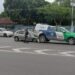 Vídeo: Carro vai parar em baixo de viatura em acidente de trânsito na Cidade Nova