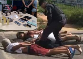 VÍDEO: Com “a cara no asfalto”, criminosos são presos em avenida movimentada de Manaus com armas e drogas