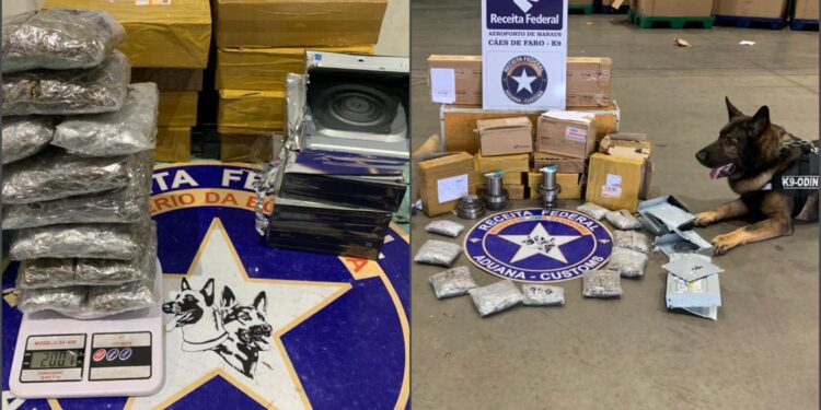 Receita Federal apreende drogas escondidas em peças de trator e em drives de DVD