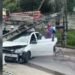 Beijo ao volante causa acidente com feridos em Manaus e moradores sem luz
