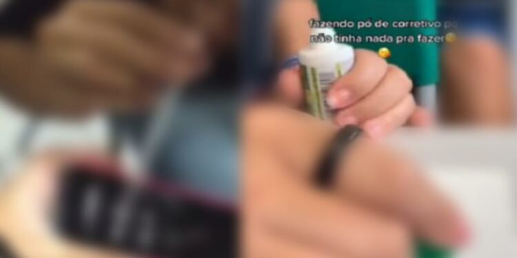 Alunos sem noção postam vídeos cheirando pó de corretivo líquido no TikTok; médicos alertam