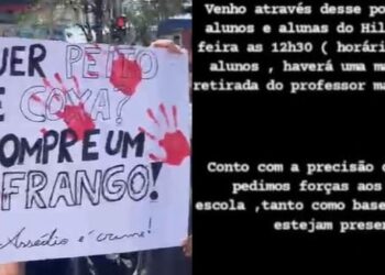 Alunas fazem manifestação e denunciam professor da escola estadual Hilda Tribuzy por assédio sexual