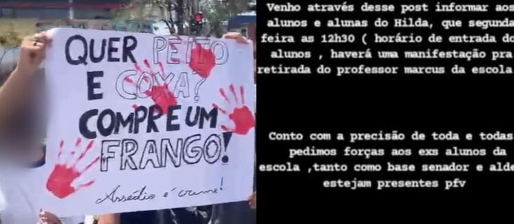 Alunas fazem manifestação e denunciam professor da escola estadual Hilda Tribuzy por assédio sexual