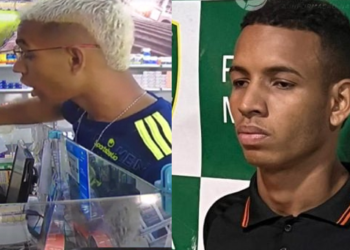 Vídeo: Assaltante que roubou drogaria no dia 19 é reconhecido e preso no Nova Cidade