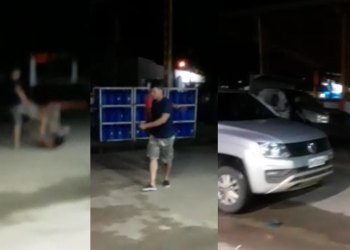 SSP-AM apura conduta de PM que bateu em esposa e homem com chutes e socos; veja vídeo