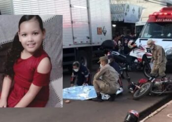 Ao cair de moto, menina de 10 anos morre atropelada por caminhão