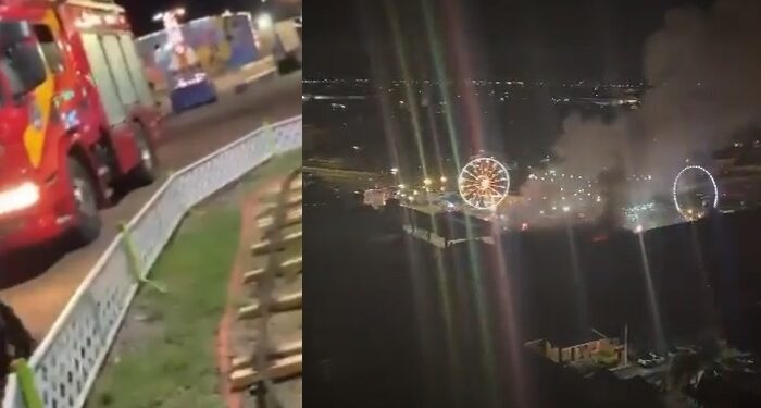 Vídeo: Casa Fantasma do Mirage Park pega fogo com as pessoas dentro do brinquedo