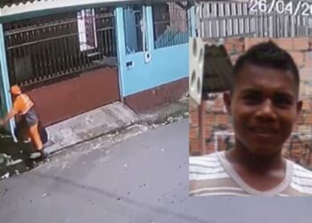 Vídeo registra gari trabalhando minutos antes de ser morto durante assalto em Manaus