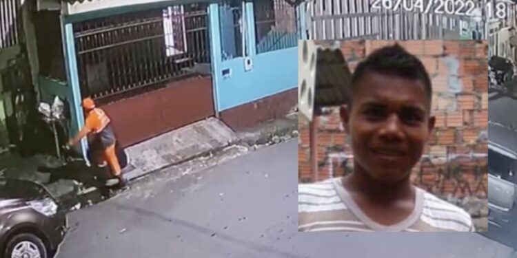 Vídeo registra gari trabalhando minutos antes de ser morto durante assalto em Manaus
