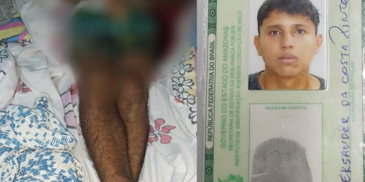 Imagens fortes: Jovem é assassinado enquanto dormia em casa, no Amazonas