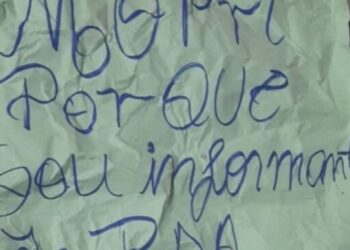 Casal baleado em Manaus recebe aviso no bilhete: ‘morri por que sou informante da RDA’
