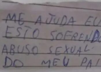 ‘Me ajuda, estou sofrendo abuso sexual do meu pai’, escreve criança para pedir socorro