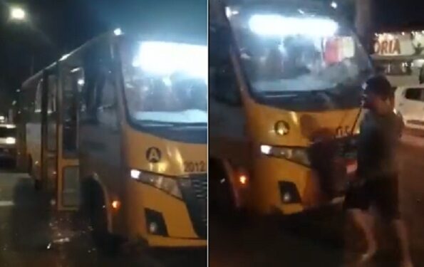 Homem enfurecido quebra ‘Amarelinho’ durante briga de trânsito na Zona Leste; veja