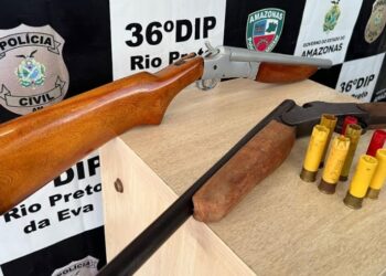 Armas usadas para caça ilegal são apreendidas em Rio Preto da Eva