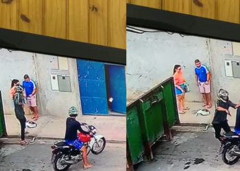 Vídeo: Dupla faz arrastão em via na Zona Leste e nem imagina que está sendo filmada