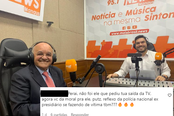 Clayton Pascarelli posta foto entrevistando José Melo, que contribuiu para sua demissão da Rede Amazônica
