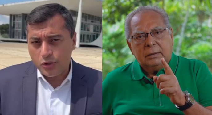 ‘Pare de falar mentiras a meu respeito’ diz Wilson Lima para Amazonino, em vídeo