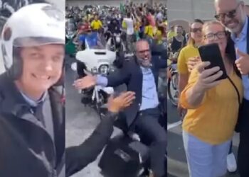 Foragido da Justiça brasileira, Allan dos Santos participa de motociata com Bolsonaro nos EUA