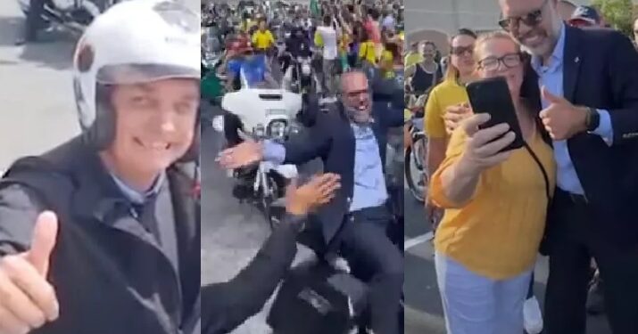 Foragido da Justiça brasileira, Allan dos Santos participa de motociata com Bolsonaro nos EUA