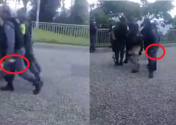 Vídeo: PM prende homem ‘infiltrado’ com faca em motociata em Manaus com Bolsonaro