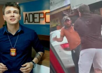 Vídeo: delegado é flagrado apontando arma para homem durante briga de trânsito em Manaus