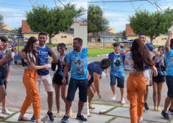 Vídeo: Torcedores do Caprichoso vão atrás da ‘pé frio’ e ex-BBB Eslovênia para agradecer