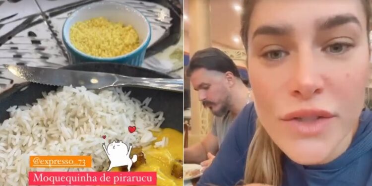 Em Manaus, Priscila Fantin se encanta com moquequinha de pirarucu