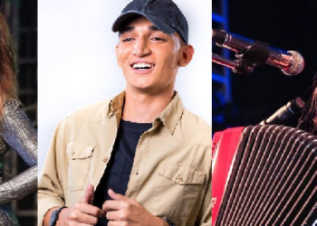 Solange Almeida, João Gomes e Dorgival Dantas na Festa da Laranja, em Rio Preto da Eva