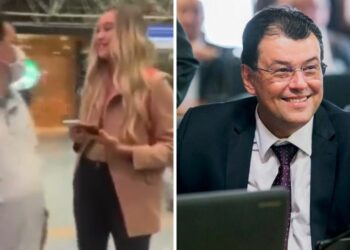 Vídeo: mulheres cercam Eduardo Braga e perguntam sobre milhões em propina e relógio