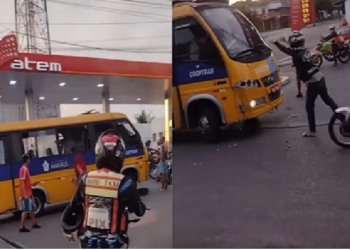 Vídeo: Passageiros e motociclistas dão pedradas em ‘Amarelinho’ após acidente