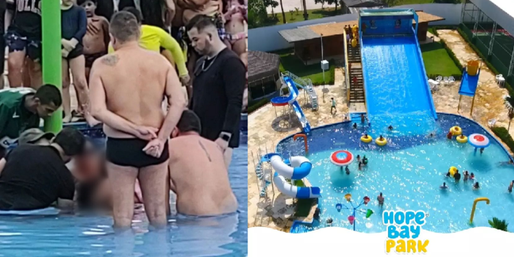 Garota de 7 anos tem o braço sugado em piscina do Hope Bay Park, em Manaus; vídeo
