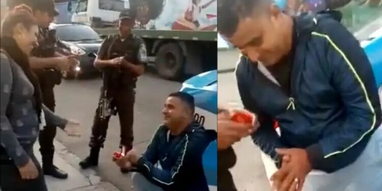 Vídeo: Algemado, homem finge ser preso e pede namorada em casamento