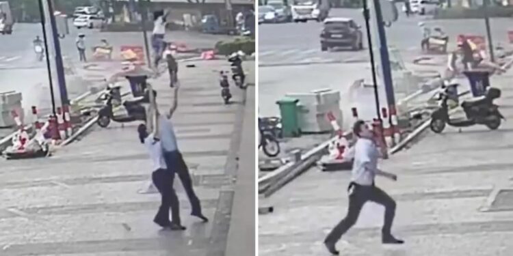 Menina cai do sexto andar e é salva por homem que passava na rua; vídeo