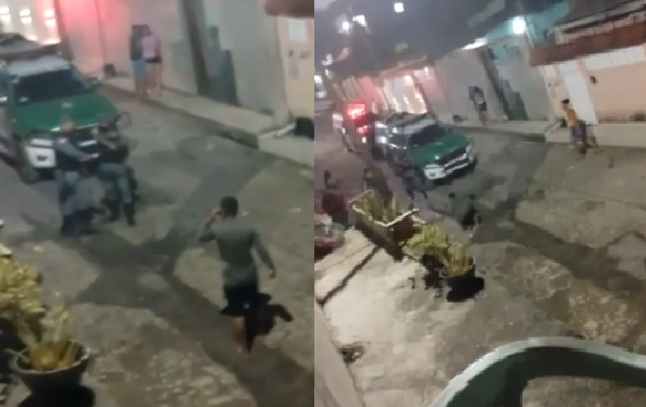 Vídeo: Homem não obedece PMs após fazer mulher refém e leva tiros na perna, no Nova Cidade