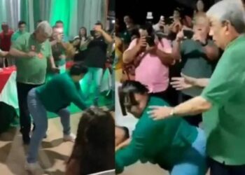 Viraliza vídeo em que eleitora ‘mexe a raba’ para candidato do MDB