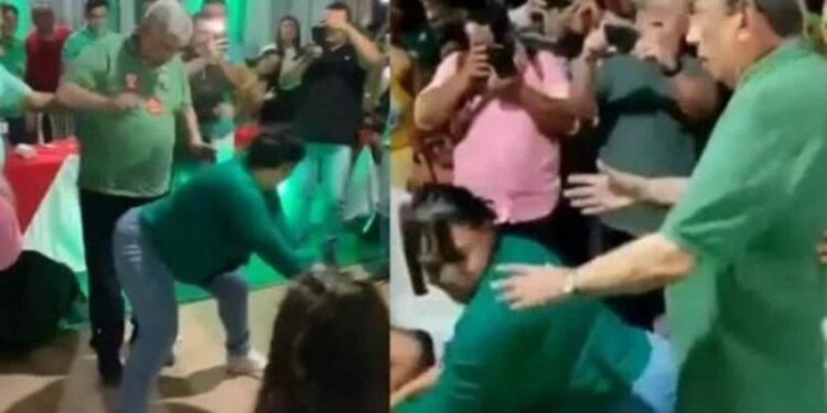 Viraliza vídeo em que eleitora ‘mexe a raba’ para candidato do MDB