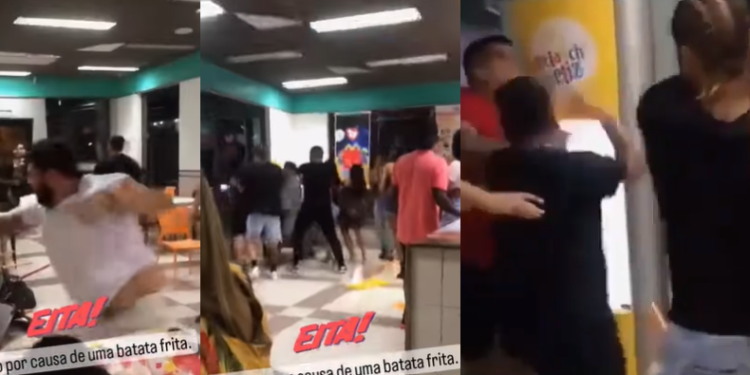 Por causa de batata frita, confusão generalizada é iniciada em lanchonete; vídeo