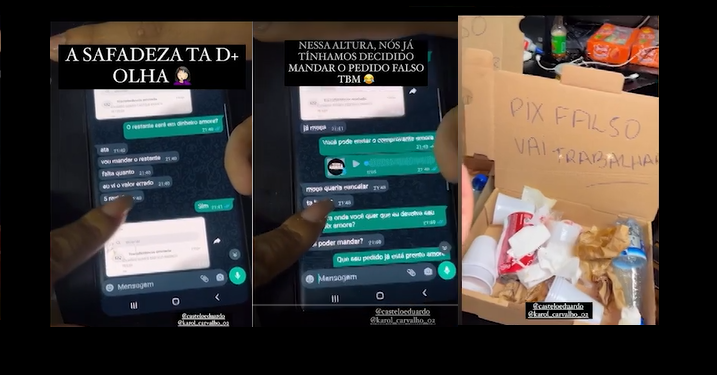 Cliente tenta aplicar PIX falso em pizzaria de Manaus e recebe ‘combo’ cheio de lixo; vídeo